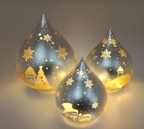 Glass light up bauble for Christmas