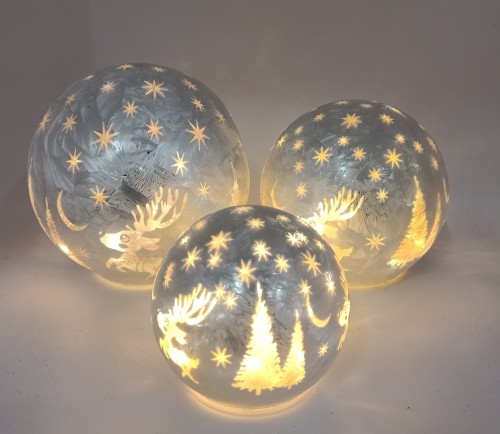 Christmas glass light up ball